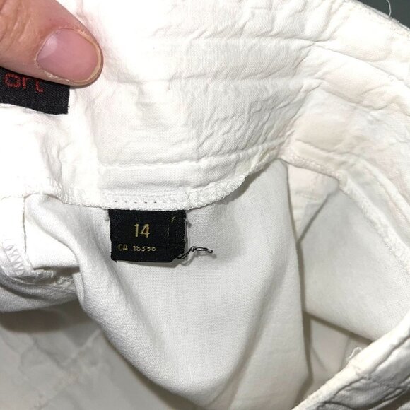 Liz Sport Trousers Womens Size 14 Vintage High Waist Relaxed Leg Zip Front White - Picture 5 of 12